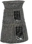 vidaXL 3-tlg. Katzenkorb-Set mit Kissen Grau 47x34x60 cm Natur Weide - Grau