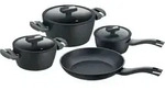 Kochtopfset 4-teilig cm, Aluminium, schwarz - Balance&reg; Induction Enduro - Schwarz