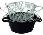 Riess Pommes-Frites Pfanne mit Einsatz &Oslash;20cm Schwarz Emaille - Schwarz