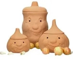 Mambocat 3tlg. Terrakotta-T&ouml;pfe Set Knoblauchtopf + Zwiebeltopf + Kartoffeltopf