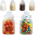 Relaxdays Vorratsgl&auml;ser 6er Set, 1000 ml, Deckel, f&uuml;r Lebensmittel in K&uuml;che,