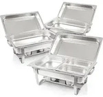 Mahlzeit Chafing dish Profi Set "Montpellier", 3x Edelstahl Warmhaltebeh&auml;lter Essen,