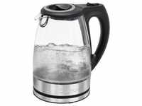 Clatronic Glas-Wasserkocher | Glas-/Edelstahlgehäuse | Füllmenge bis zu 1,7 Liter 