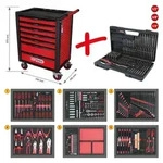 KS Tools RACINGline SCHWARZ/ROT Werkstattwagen mit 7 Schubladen