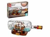 LEGO 92177 Ideas Schiff in der Flasche, Modellbausatz eines Schiffs zur Deko für
