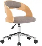 vidaXL Drehbarer B&uuml;rostuhl Taupe Bugholz und Stoff - Taupe