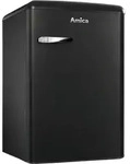 Amica - KS 15617 MS - K&uuml;hlschrank - Retro Desing - Schwarz - Schwarz