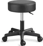 TRESKO Rollhocker h&ouml;henverstellbar Schwarz 150 kg | Hocker Drehhocker 10 cm Dicke