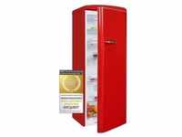 Exquisit Retrokühlschrank RKS325-V-H-160F rot | Standgerät | 229 l Volumen | rot