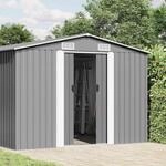 vidaXL Ger&auml;tehaus 257x489x181 cm Metall Grau