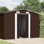 vidaXL Ger&auml;tehaus 257x489x181 cm Metall Braun
