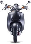 Motorroller Strada mit Top Case 50 ccm 45 km/h, Euro 5, mattschwarz, Sitzbank braun,