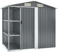 vidaXL Gartenhaus mit Regal Grau 205x130x183 cm Eisen