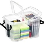 Plastov&yacute; box s otv&aacute;ran&iacute;m spredu 20l - Schwarz/Transparent