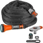 Textilschlauch Liano 10m Set, mit Hahnverbinder f&uuml;r Indoor-Wasserh&auml;hne - Schwarz