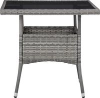 vidaXL Garten-Esstisch Grau Poly Rattan und Glas - Grau