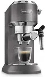 Delonghi Kaffeemaschine Dedica EC785.GY, Eingebauter Milchaufsch&auml;umer - Grau