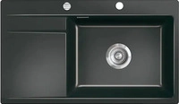 Fl&auml;chenb&uuml;ndige Sp&uuml;le STEMA 86 SL F in NERO mit Becken rechts und...