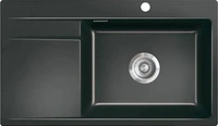 Fl&auml;chenb&uuml;ndige Sp&uuml;le STEMA 86 SL F in NERO mit Becken rechts und...