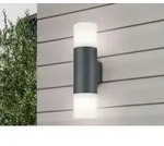 Trio Leuchten Au&szlig;en-Wandleuchte Hoosic anthrazit wei&szlig; E27 Up- & Downlight - Wei&szlig;