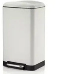 Kela Davino Stahlpapierkorb mit Pedal, 30 l, 35 x 33 x 62 cm, wei&szlig; - Wei&szlig;