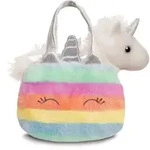 Fancy Regenbogen Einhorn in einer Tragetasche ca. 21 cm - Pl&uuml;schfigur - Bunt