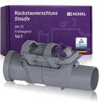 KESSEL 73070 Doppel-R&uuml;ckstauverschluss R&uuml;ckstauklappe Staufix DN70 KS-grau