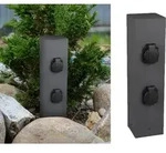TRIO Steckdosens&auml;ule 4xSchuko 9964-42 max.3600W anthrazit IP44 H=400mm - Grau