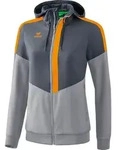 erima Squad Tracktop Jacke mit Kapuze 36 slate grey/monument grey/new orange - Grau -