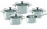Fissler Copenhagen Topf-Set 5-tlg., T&ouml;pfe mit Glas-Deckel, Induktion, alle Herdarten