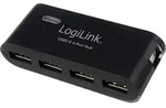 LogiLink USB 2.0 Hub 4-Port mit Netzteil schwarz - Schwarz