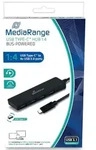 MediaRange USB 3.0 HUB 1:4 Type-C auf USB bus-powered sw - Schwarz