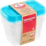 keeeper Frischhaltedose "fredo fresh" 0,75 Liter eckig blau transparent 4 St&uuml;ck -
