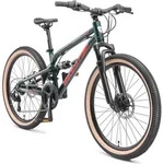 BIKESTAR Alu Kinder Jugend Mountainbike Vollgefedert, 21 Gang Shimano, 24 Zoll ab 9 -