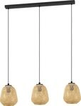 EGLO Pendelleuchte Dembleby, 3 flammige H&auml;ngelampe Vintage, Natur, Hygge,