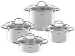 Fissler San Francisco / Edelstahl-Topfset, 4-teilig, T&ouml;pfe mit Glas-Deckel,