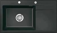 Sp&uuml;le KeraDomo STEMA 86 SL in NIGRA Becken links mit Excenterbedienung /...