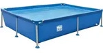 Happy People Stahlrahmenpool 228x159x42cm Gartenpool rechteckig Framepool Pool - Blau