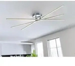LED Deckenleuchte TIRIAC 3 flammig Metall Silber dimmbar- 100x12cm - Silber
