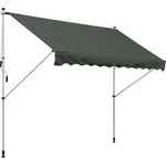 Outsunny Markise Klemmmarkise Faltarm Handkurbel Balkon 3 x 1,5 m Alu Grau - Grau