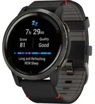Garmin 010-02430-21 Venu 2 Fitness Smartwatch Schwarz/Grau + Lederband - Schwarz