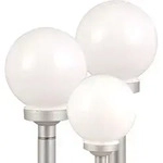 3er Set LED Au&szlig;en Solarleuchten, Kugel wei&szlig;, 15 und 20 cm