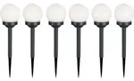 6er Set LED Solar Steckleuchten, Kugel Design, H 39 cm