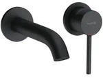 Waschtisch-Einhandmischer BOZZ UP 2L Ausldg Wandauslauf 180mm ma-sw - Schwarz