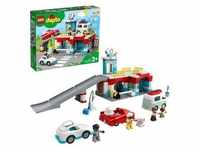 LEGO 10948 DUPLO Parkhaus mit Autowaschanlage mit Spielzeugauto, Wohnmobil und