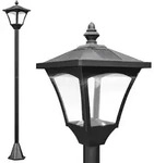 Outsunny Solar Laterne Gartenlaterne Gartenleuchte mit LED 30 Lumen H120cm - Schwarz