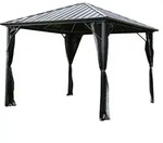 HOME DELUXE - LED Solar Pavillon - AZUR, Ma&szlig;e: 300 x 270 cm - inkl. LED Beleuchtung