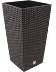 Blumentopf + Einsatz Blumenk&uuml;bel Rattan RATO SQUARE DRTS400 Umbra - Dunkelbraun
