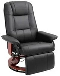 HOMCOM Relaxsessel Fernsehsessel Liegesessel Air-Leder 360&deg; Drehstuhl neigbar -