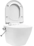 vidaXL Wand-WC ohne Sp&uuml;lrand mit Bidet-Funktion Keramik Wei&szlig; - Wei&szlig;
